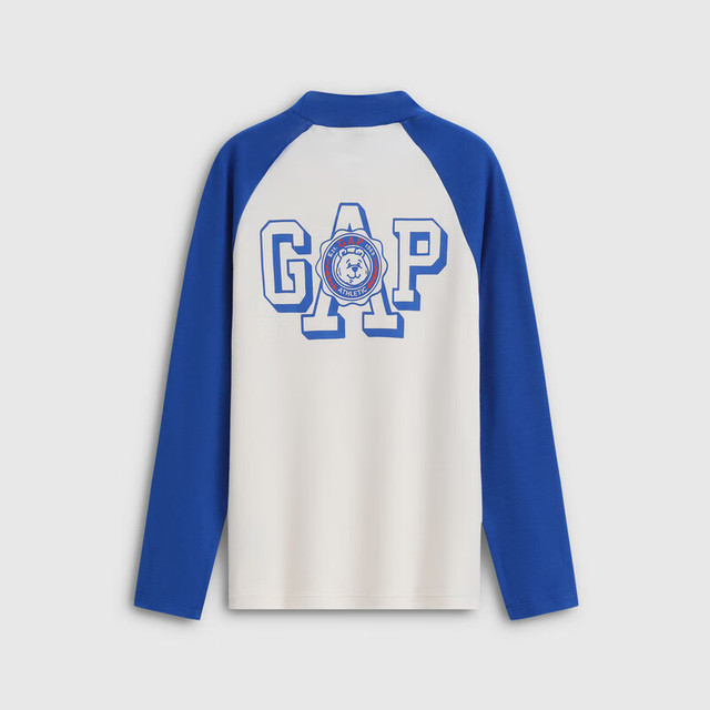 Gap 男童早秋logo磨毛宽松长袖T恤