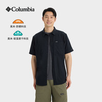 Columbia 26春夏新品短袖男户外UPF100防晒吸湿速干透气翻领休闲衬衫AE3556 010 M
