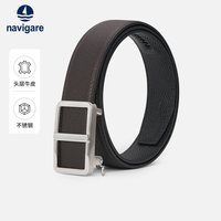navigare 小帆船男士真皮皮带商务休闲不锈钢自动扣腰带