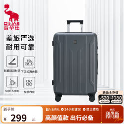 爱华仕 斑马线条登机旅行箱  机翼系列  深灰色-20寸
