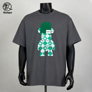 Rampo乱步 纯棉 纯色花灰 2XL 男士T恤