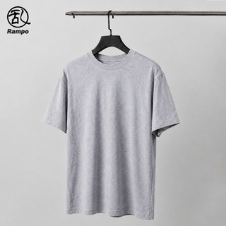 Rampo乱步 纯棉 纯色花灰 2XL 男士T恤
