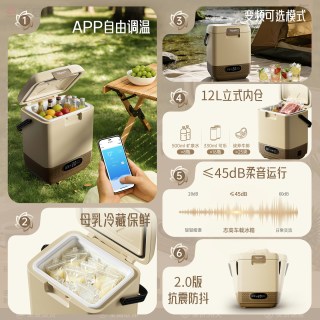 志高 冰箱母乳小冰箱压缩机制冷车家两用冷冻冷藏储奶专用冰箱