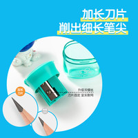 得力 卷笔刀大口径转笔刀铅芯研磨器粗杆三角削笔刀 开学文具考试儿童生日礼物单支装蓝