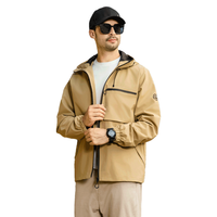 Jeep吉普 耐磨可拆卸连帽 驼色 3XL 男士夹克