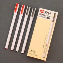 爱好 GP1341全针管拔帽中性笔简约ins风小白笔0.5mm速干不晕墨学生用考试刷题专用
