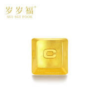 岁岁福 足金999珠宝黄金键帽定制机械键盘青轴红轴黑轴104手工创意 定制键帽5g版（无十字）