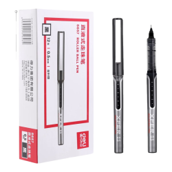 得力 S657 直液式中性笔 0.5mm 黑色 12支装