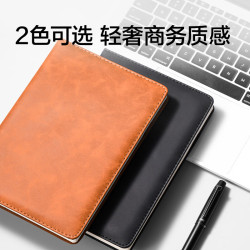 得力 笔记本本子A5加厚记事本 商务笔插款羊巴皮面复古