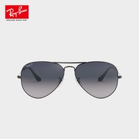Ray-Ban 经典飞行员系列太阳镜 0RB3025 004/78 枪色镜框蓝色渐变偏光镜片