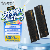 阿斯加特 48GB(24GBx2) DDR5 6000 台式机内存条 海姆达尔 马甲条 三星颗粒 CL36 黑厚甲