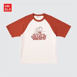 优衣库 PEANUTS UT/短袖T恤男装女装情侣印花史努比477814 27 橙褐色 S /165/84A