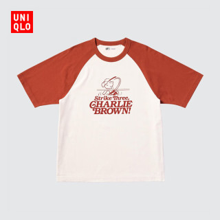 优衣库 PEANUTS UT/短袖T恤男装女装情侣印花史努比477814 27 橙褐色 S /165/84A