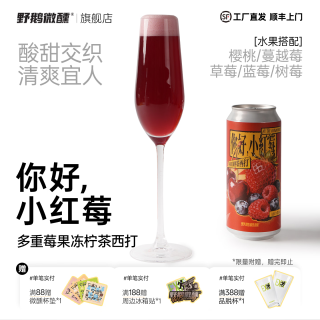 野鹅微醺 你好，小红莓 多重莓果冻柠茶西打精酿果啤果酒 473mL*2罐 #值酒发现官#