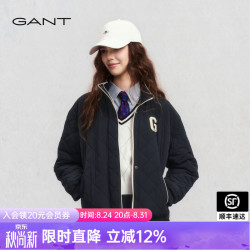 GANT 【菱格绗线棉服】短款立领学院风 藏蓝色L