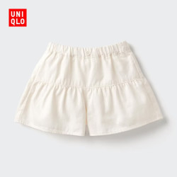 优衣库 婴幼儿幼儿松紧裙裤宝宝短裙短裤481791 01 乳白色 80