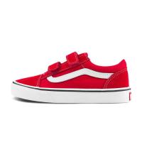 VANS 官方 Old Skool V红色复古魔术贴中大童板鞋