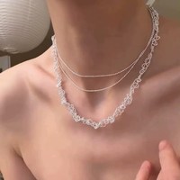 锦环项链女2026爆款蕾丝小米珠高级感小众大气挂脖长链夏天锁骨链