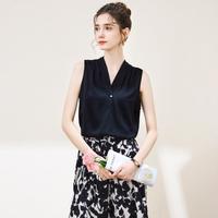 兔皇 19姆米弹力双乔桑蚕丝极简慵懒风夏季轻奢百搭休闲女式背心