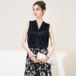 兔皇 19姆米弹力双乔桑蚕丝极简慵懒风夏季轻奢百搭休闲女式背心