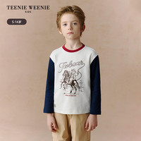 TEENIE WEENIE 男童撞色袖印花圆领T恤