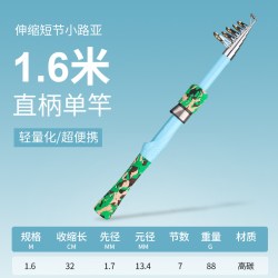 迷你小路亚竿短节海竿便携式纺车轮套装超轻超硬32CM碳素远投路亚