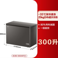 海尔 300L大容量冰柜保鲜两用冷柜家用商用节能一级冷藏柜