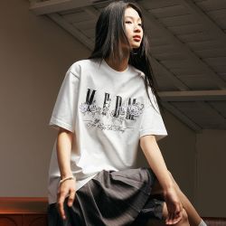 MEDM 冰凌玫瑰刺绣钉珠印花LOGO短袖男t恤