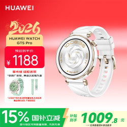 华为 WATCH GT 5 Pro 智能手表 42mm 冰川白 氟橡胶表带