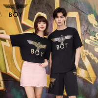 BOY LONDON BOYLONDON夏季男女同款烫金潮牌短袖翅膀T恤N01906