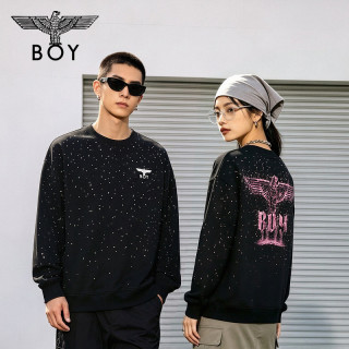 BOY LONDON BOYLONDON潮牌烫钻圆领长袖卫衣秋季男女同款N03902