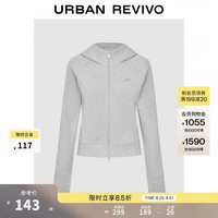 UR UR2025秋季新款女装休闲格雷系运动风拉链连帽外套UYV150092