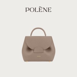 POLENE 波灵恩Number One Nano 荔枝牛皮酒窝包手提斜挎包