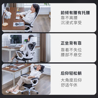 全品屋 电竞人体工学电脑椅 白框灰网