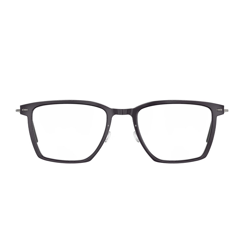 LINDBERG n.o.w titanium系列 6554 男士眼镜框架 C06/10(亮黑/银灰色)