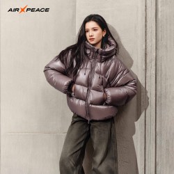 太平鸟 AIR PEACE太平鸟羽绒服泡芙连帽短款鹅绒服冬季户外保暖鹅绒外套