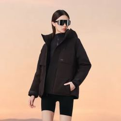 美力城 鹅绒填充 短款立领收腰 女士羽绒服