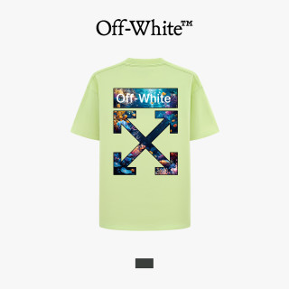 OFF-WHITE 短袖T恤男女情侣款字母LOGO箭头海底世界印花美式宽松圆领上衣潮