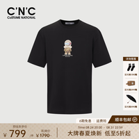 C'N'C CNC个性玩偶印花短袖T恤26春夏奢侈品高端上衣男 黑色 50 /M/(175/92A)