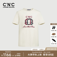 C'N'C CNC经典高级精致短袖T恤26秋季奢侈品柔软舒适上衣男 米白 46 /XS/(165/84A)