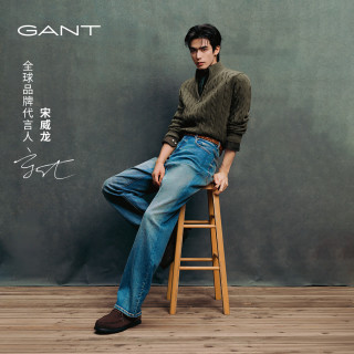 GANT 【宋威龙同款】GANT/甘特26秋冬男士复古水洗美式宽松直筒牛仔裤 430-牛仔蓝 87