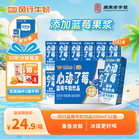 风行牛奶 风行 蓝莓风味牛奶饮品 200ml*12盒 牛奶礼盒装