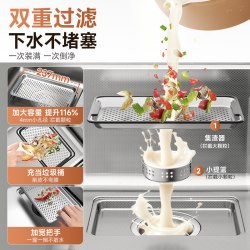 日丰卫浴 加厚 不锈钢水槽 「集宝⭐右排|送304配件」68x46|不含龙头