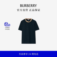 BURBERRY 男装 格纹装饰棉质 T 恤衫