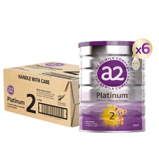 a2 紫白金2段二段较大婴儿配方奶粉A2蛋白质900g*6罐