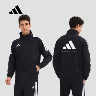 adidas 男士夹克外套休闲运动经典三条杠春秋立领青少年