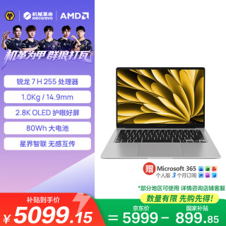 机械革命 星耀14(R7 H 255 32G 1T 2.8K OLED 120Hz100%DCI-P3)办公笔记本电脑轻薄游戏本