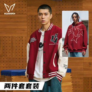 VEIDOORN 星驰棒球服加闪星卫衣保暖加厚秋冬潮流美式