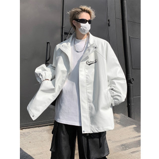颂希尔 美式pu皮衣外套男士2024春秋季新款潮牌机车高街hiphop飞行员夹克