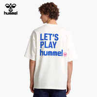 hummel 户外休闲运动短袖男夏季薄款潮流印花半袖百搭情侣美式t恤
